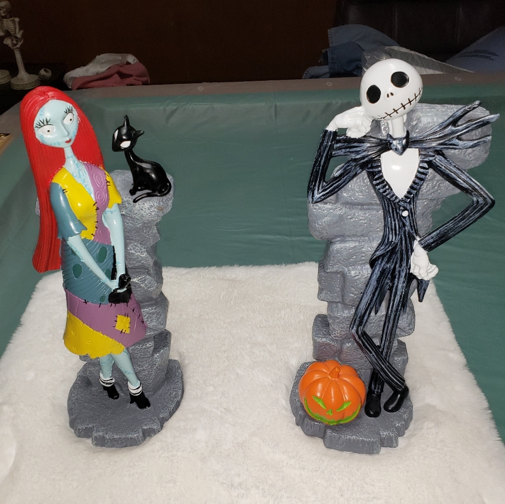 Jack Skellington and Sally Statue Figure Nightmare Before Christmas 12"